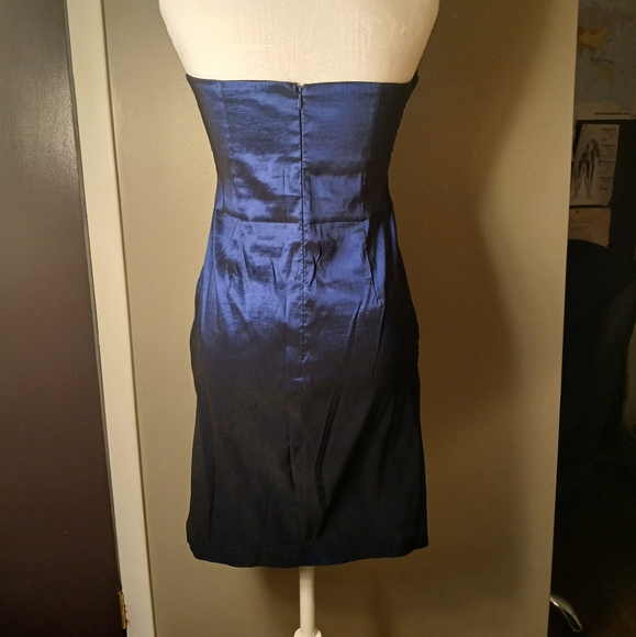 Woman's Navy Blue Cocktail Party Evening Dress M - Picture 2 of 5